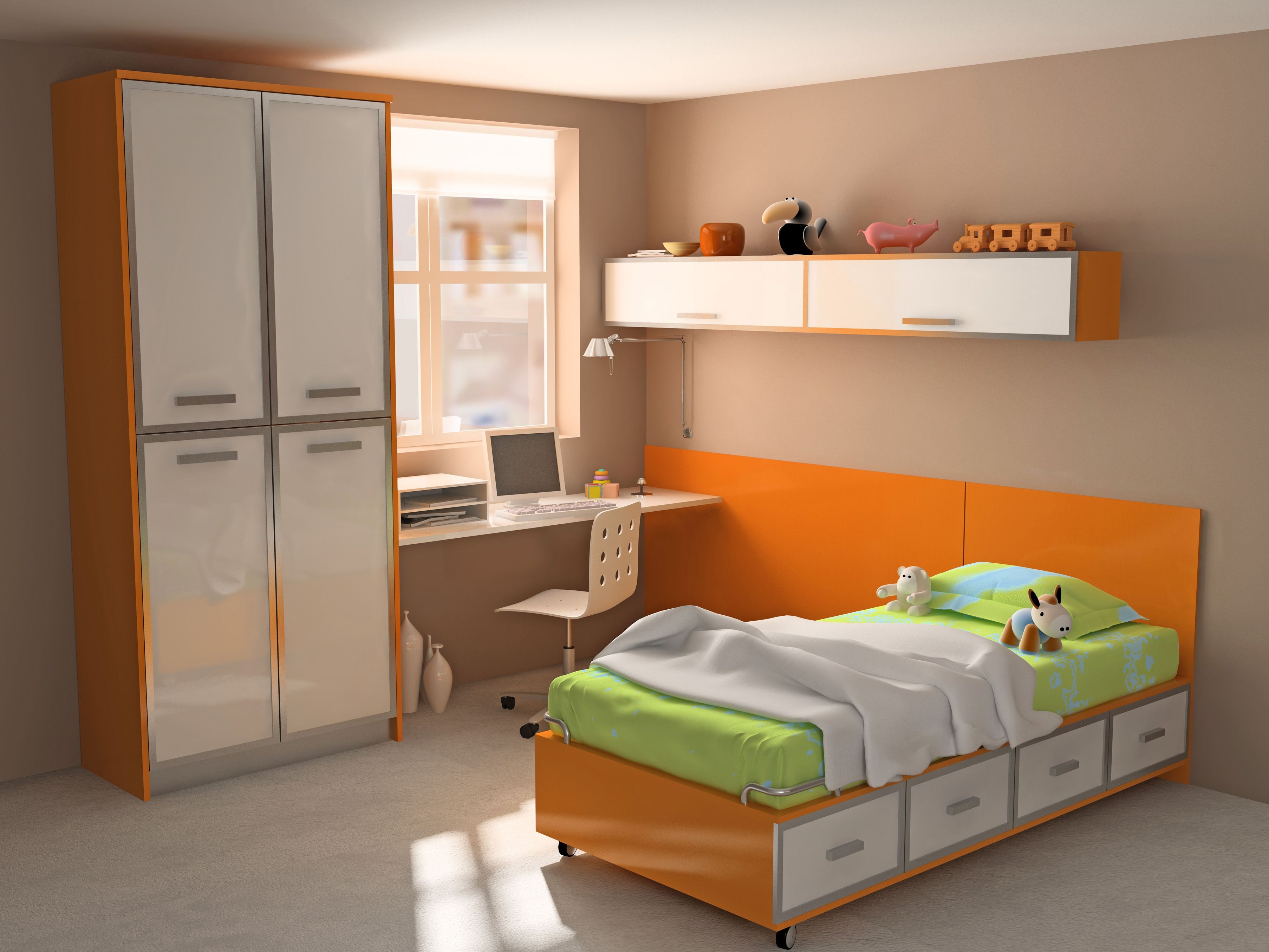 chambre enfant orange